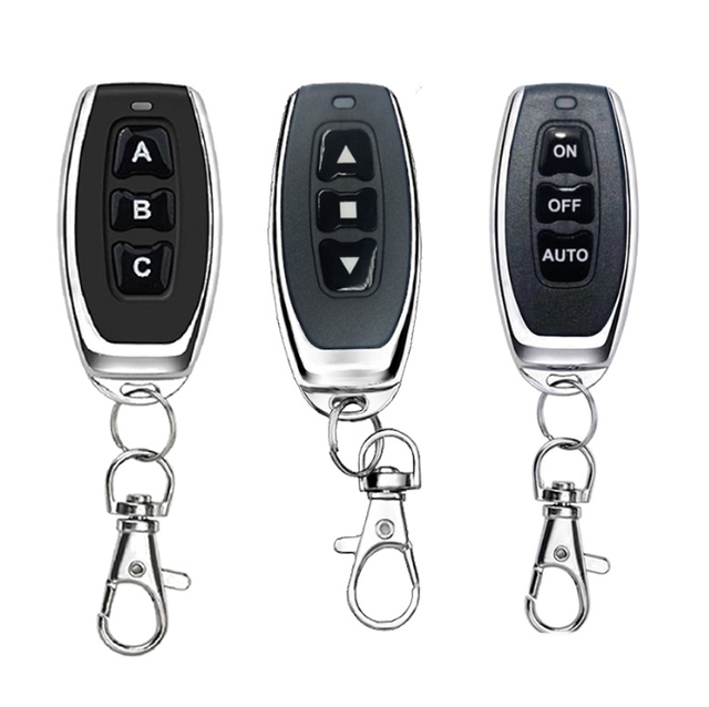 433Mhz 3 Push Button Toggle Metal Remote Control Learning Code EV1527 Wireless Transmitter