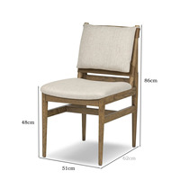 Chaise de salle à manger en bois massif de style américain du milieu du siècle, écologique, durable, style antique Wabi-sabi pour les B&B, les restaurants, les cafés, les hôtels