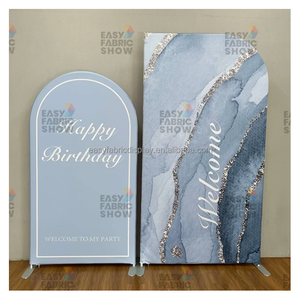 Giá đỡ phông nền nhôm hiện đại, sang trọng, kiểu vòm đôi, tùy chỉnh, chất liệu vải căng, phong cách lãng mạn cổ điển Trung Hoa - Product Image 4