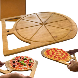 Bandeja de bambú para pizza con asa, tabla de servir de madera de 12 pulgadas para pizza y postres, uso en restaurantes - Product Image 1