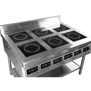 Cuisinière à induction commerciale à six brûleurs en acier inoxydable avec armoire de rangement, plaque de cuisson rapide et gain de temps, commande tactile, pour hotpot AM-TCD602C - Product Image 3