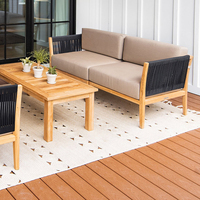 New Style Luxus Teak Outdoor Sofa Patio Möbel Seil Sofa bezug Wohnzimmer Massivholz Stuhl