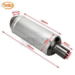 Silenciador de escape de aluminio Fvrit para motocicleta, 28 mm, plateado, para ATV todoterreno, sección trasera modificada con abrazadera y soporte de montaje - Product Image 4