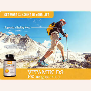 OEM Private Label Vegan supporto immunitario e ossa e denti <span class=keywords><strong>capsule</strong></span> morbide integrano i morsi Halal muscoli sani 5000iu vitamina D3 Softgels - Product Image 5