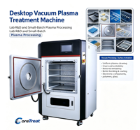 Machine de traitement plasma sous vide CoreTreat pour R&D en laboratoire, nettoyeur plasma sous vide pour petites séries, activation de surface et gravure plasma