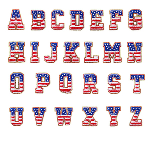 Livraison rapide USA Drapeau 8cm Chenille Lettre Patches Fer sur Lettres Patches - Product Image 2