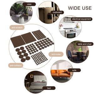 Patins <span class=keywords><strong>de</strong></span> meubles en feutre brun, patins adhésifs ronds pour meubles, patins en feutre rectangulaires pour chaises, tables, pieds - Product Image 3