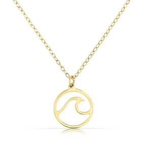 In acciaio inox Boho oceano souvenir appannare collana onda libera surfista placcato oro 18K impermeabile spiaggia gioielli collana donna - Product Image 1