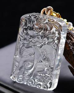 คริสตัลสีขาวธรรมชาติแกะสลักพระพุทธมังกรนำโชคสร้อยคอจี้ควอตซ์<span class=keywords><strong>ใส</strong></span>เครื่องประดับการรักษาสำหรับผู้หญิงผู้ชาย - Product Image 4