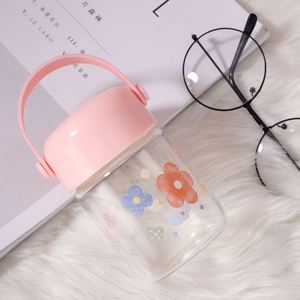 ขวดน้ำแก้วพกพาแบบคลาสสิกไล่สี ปลอดสาร BPA พร้อมฝาปิด ดีไซน์ทันสมัยสำหรับผู้ใหญ่ เหมาะสำหรับการเดินป่าและกิจกรรมกลางแจ้ง - Product Image 5