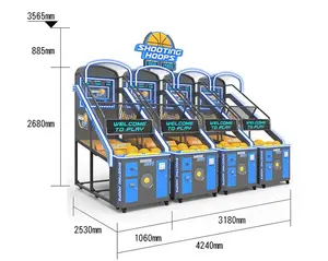 Máquina eletrônica de basquete para jogos, equipamento de arcade, máquina de marcação de basquete