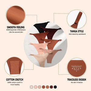 Culotte <span class=keywords><strong>Tanga</strong></span> en coton, sous-vêtements sans couture pour femmes, coupe Laser, Culotte Sexy, string Hipster, offre spéciale - Product Image 2