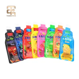 Custom frosted food grade pouch juice spice special bottle shape water injection standing up bag