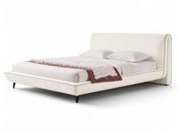 Cadre de lit rembourré italien confortable avec sommier à lattes, tête de lit et pied de lit doux, 180 x 200 cm, mobilier de chambre moderne