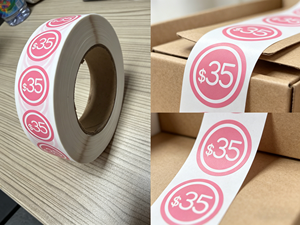 2-inch round self-adhesive sales stickers, red round sales stickers, 300 pieces, reusable perfume price <b>labels</b> - Product Image 5