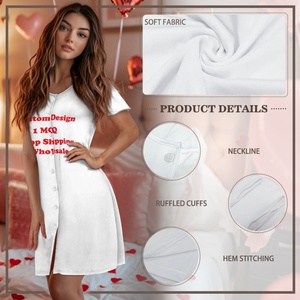 Designer esclusiva personalizzazione Super morbida e alla moda ampia a maniche corte girocollo stampa <span class=keywords><strong>camicia</strong></span> <span class=keywords><strong>da</strong></span> <span class=keywords><strong>notte</strong></span> <span class=keywords><strong>con</strong></span> bottone su richiesta - Product Image 5