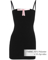 Robe crayon personnalisée pour femme, col licou, style Y2K gothique, avec rubans contrastants, mini-robe de soirée, sans manches, sexy, pour commande en gros usine