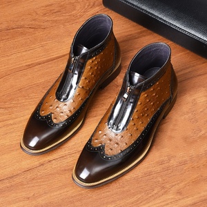 Chaussures Oxford en cuir véritable pour hommes de haute qualité, tendance, polies, imprimées au laser, rétro, polyvalentes, élégantes et respirantes - Product Image 4