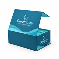 Boîte en carton biodégradable sur mesure avec fermeture magnétique pour outils orthodontiques, aligneurs, emballage en papier avec mousse EVA