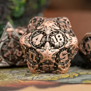 Fabrika toptan d & d metal zar seti D & D RPG zar özel logo metalik Plolyhedral Dnd zar masa oyunu dnd zar seti için