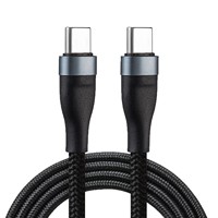 Câble de chargeur USB C vers USB C en alliage d'aluminium Chargeur rapide 60W PD 1M Type C Câble d'alimentation et de données tressé pour MacBook Pro iPad