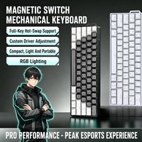 Clavier de jeu mécanique OEM avec interrupteurs magnétiques, câblé USB-C, éclairage RGB rétroéclairé et interchangeables à chaud pour PC DIY
