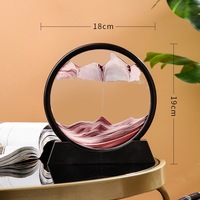 Décorations de maison en verre de luxe personnalisées en gros, tableau sablier 3D de 7 pouces, ornement créatif pour salon, cadeau d'anniversaire