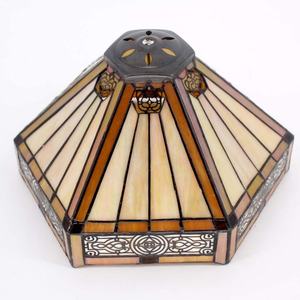 Lampe de table Tiffany artisanale de style européen en verre artistique teinté antique 16'' pour salon, chambre à coucher, café - Modèle 'Moyen' - Product Image 5