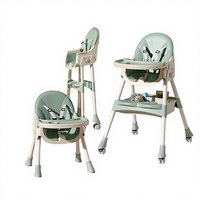 Chaise haute convertible 3-en-1 pour tout-petits - Chaise haute pour bébé - Chaise de salle à manger pliable en plastique écologique pour hôtel et cuisine