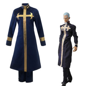 Disfraz de Cosplay de Enrico Pucci, Conjunto Completo, Azul Oscuro con Cruz Dorada, Anime JoJo's Bizarre Adventure, Traje de Juego de Rol, Talla Adulto - Product Image 1