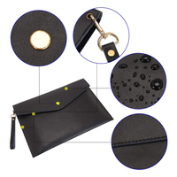 Porte-documents A4 en cuir PU, organiseur de papeterie portable de luxe
