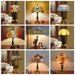 Lámparas Clásicas de 8, 12 y 16 Pulgadas, Componentes de Vidrio Emplomado, Lámpara de Mesa Antigua, Lámpara de Mesa de Lujo para Restaurante, Lectura, Hotel, Dormitorio - Product Image 6