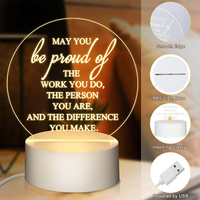 Lampe d'ambiance LED en acrylique personnalisable OEM, tableau de messages effaçable, idéale pour chambre, bureau, décoration, cadeau de vacances