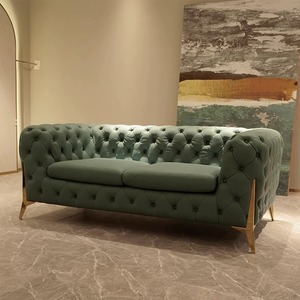Ensemble de canapés de chambre ensembles antiques de luxe canapé antique américain ensemble en <span class=keywords><strong>cuir</strong></span> canapé de luxe <span class=keywords><strong>chesterfield</strong></span> en <span class=keywords><strong>cuir</strong></span> vert - Product Image 2