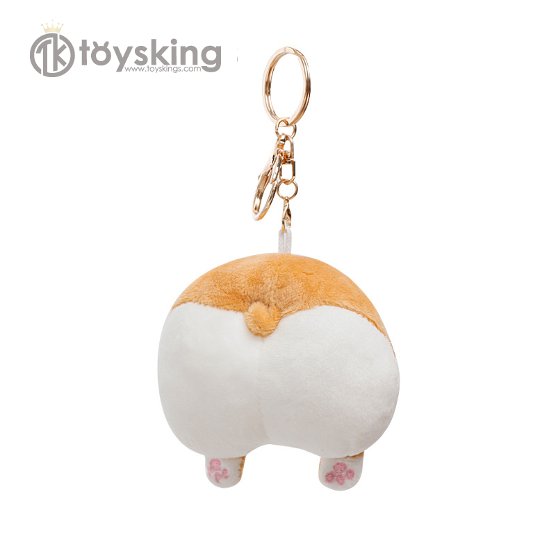 Забавный брелок для ключей в виде корги и кошки, милый плюшевый брелок корги, мягкий кошка, животные, украшение для сумки, подвесной брелок для ключей