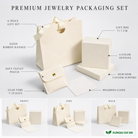 Coffret Cadeau de Bijoux Style Ins avec Base Rigide et Couvercle, Emballage Décoratif pour Colliers, Boucles d'Oreilles, Bagues