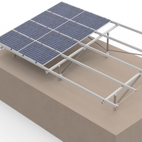 Système de montage au sol pour panneaux solaires hybrides en acier galvanisé à chaud certifié TUV, résistant aux vents de 56 m/s et aux charges de neige de 2,4 kN/m.