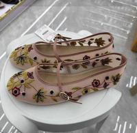 Chaussures de ballet en maille à bride unique pour femmes, nouvelle conception avec des chaussures rondes et douces pour femmes