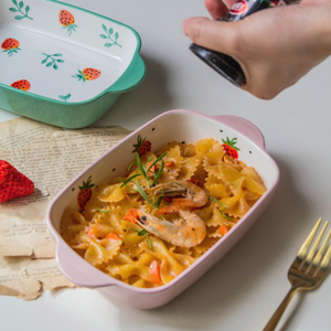 Bandeja <span class=keywords><strong>para</strong></span> <span class=keywords><strong>Hornear</strong></span> de Cerámica Pintada a Mano con Diseño de Fresas <span class=keywords><strong>para</strong></span> Uso Doméstico - Product Image 3