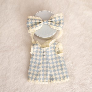 Conjunto de vestido a cuadros para muñecas de 24 cm con diadema a juego, ropa de juguete para niñas, conjunto de moda - Product Image 6