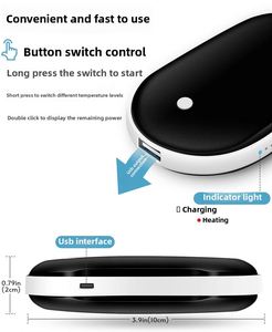 Promotion Mini Rechargeable Two-In-One ABS Double-Sided Heating USB Portable <b>Hand</b> <b>Warmer</b> Wholesale - Product Image 3