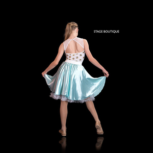 กระโปรงบัลเล่ต์ผ้าซาตินสำหรับผู้หญิงกระโปรงเต้นรำผ้าซาตินยาวผ้าคาดเอว - Product Image 4