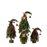 Nouvel arbre de Noël d'intérieur Amazon en PE à tronc courbé, décorations DIY, ornements de bureau épaissis, arbre miniature réaliste