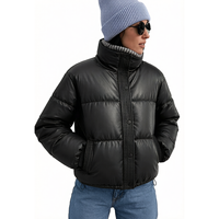 Chaqueta Acolchada Ligera para Mujer con Cuello Alto, Manga Larga, Cremallera y Botones Delanteros, con Cordón Ajustable en el Bajo, Estilo Urbano, para Combinar en Capas, OEM