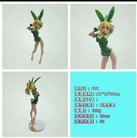 Figura de PVC de Chica Conejita Élfica Rubia, Traje de Conejita Verde, Juguete de Anime, Modelo Coleccionable, Decoración de Escritorio, Regalo