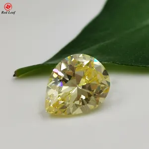 Redleaf Jewelry Yellow Pear Shape Cut Diamond CZ Synthetic Cubic Zirconia For Jewelry Accessories Loose Gemstone