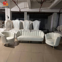Canapé en cuir blanc simple, fabrication sur mesure pour hôtel, décoration d'événements de mariage, SMOOTH Factory