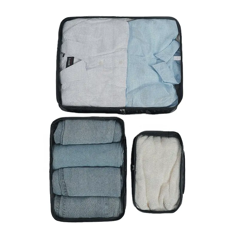 Precio de fábrica organizador de ropa plegable 3 piezas embalaje organizador de viaje cubos conjunto organizador de viaje bolsa