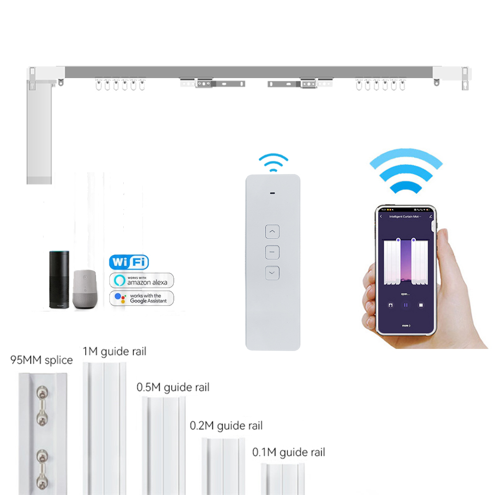 2026 Latest Tuya WIFI/Zigbee Smart Curtain Motor, Curtain Kit for Smart Home Solutions, Support Voice & One-Way Remote Control · image 5