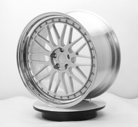 Nouvelles jantes en alliage d'aluminium forgé 6061 T6 Geruida, design maillé poli argenté, pressées 12000T, certifiées TUV/JWL/VIA S4-00040, 18-24 pouces